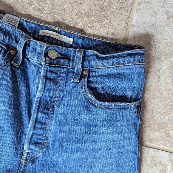 Levis Ribcage Straight Ankle Jeans Size 28 Blue - Picture 5 of 12